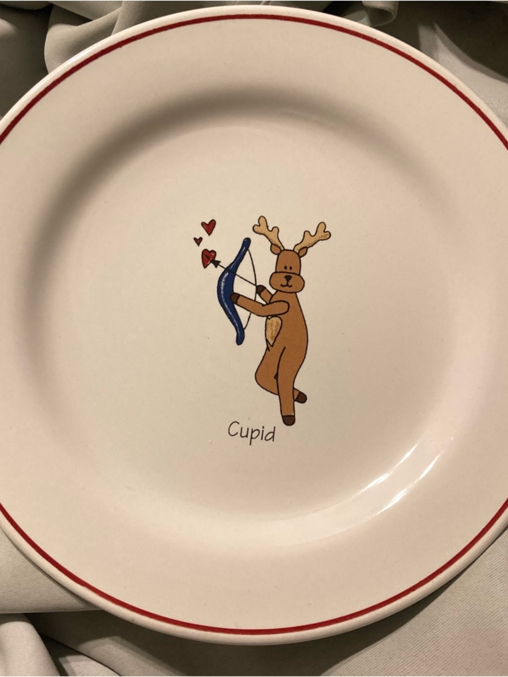 Santa's Reindeer “ Cupid 8 1/4 Inch Plate Rainbow Mountain